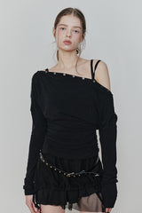JENNIE BUTTONED TOP (SS ver.) black