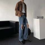 Chen Semi-cropped button suede jacket (3 colors)