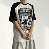 Tro Raglan Color Block Boxy Fit Short Sleeve T-shirt (3 Colors)