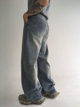 stripe curved denim(2colors)