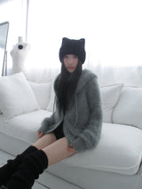 winter knit hoodie