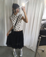 Milling Dot Puff Blouse