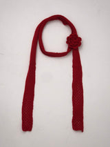 Red Rose pin + knit scarf