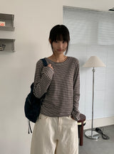 キンバーボーダーラウンド長袖Tシャツ