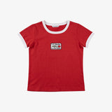 Rose Ringer Tee Red