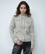 2 zip jacket (beige)