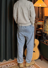 [virstyle original] INKKI two tuck Balloon Tapered Denim Pants 4COLOR