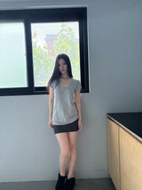Slub U-Neck T