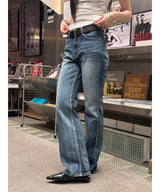 Blue washing boots cut pants