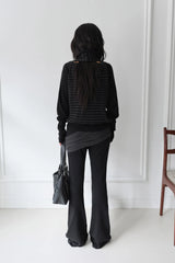 26SS★ STRIPE HALTER WOOL KNIT CARDIGAN