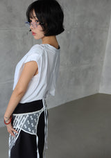 Pad string pintuck oversized fit sleeveless