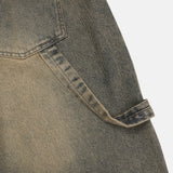 Cross Patch Work Banding Denim Pants (2 Colors)