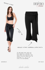 Medley Strap Shirring Capri Pants