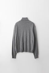 Cashmere turtle neck knit (Grey)