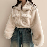 Pocket High-neck Cropped Jumper