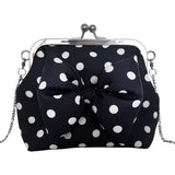 [Black.ver] ミディアムリボンポルカドットフレームバッグ (handmade bag)