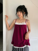 Severine Lace Color Layered Strap Sleeveless