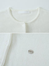 Pastel Linen Motif Round Knit Cardigan (10color)