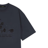 オーバーサイズ ヒップホップ ダンススタジオ ホーリーガールクラブ グラフィック 半袖Tシャツ_CHARCOAL