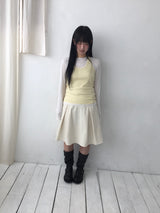 ボタンスリットミディスカート