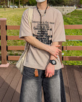 Life Lettering Short Sleeve Knit T-Shirt