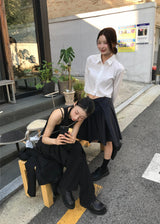 ラインバランスクロップシャツ