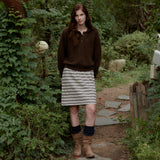 Multi Stripe Jersey Skirt_Navy