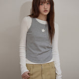 スターカットアウトトップセットレイヤードTシャツ