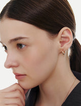 26SS★ Champagne First Moon Silver One-Touch Earrings S