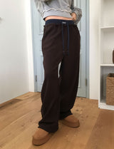 (Lining brushed) COLORBLOCK WAIST PANTS