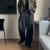 LMN ecto pintuck D-ring long wide slacks (2 colors)