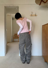 (UNISEX) フィールドボタンカーゴパンツ (3color)