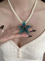 Vintage starfish pearl necklace