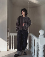 Lining roll-up balloon fit raw denim