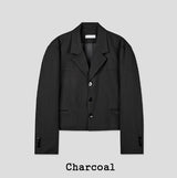 Ellier Three-Button Cropped Blazer