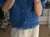 3 TAP Check Tweed Short Sleeve Jacket (2color)
