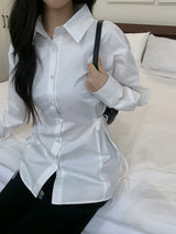 Refine Side Strap Long Sleeve Shirt
