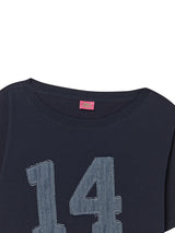  14 DENIM OFF SHOULDER TEE NAVY
