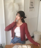 [MADE] Ghibli, striped cropped cardigan