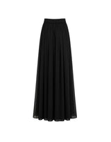 Lierre Ribbon Sheer Layered Flare Pants Black
