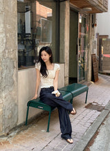 Non-Fade Stitch Wide Denim Pants (2color)