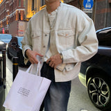 LMN Dape China Crop Denim Jacket (white gray)