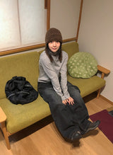 Helgue Wool Button Knit Beanie