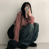 タイドVネックツイスティドニット