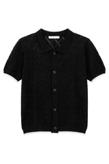 ダイアモンド二ットフィッテッドショートスリーブカーディガン