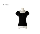 26SS★ [MADE/more BASIC] Cover Round Button Slim Short Sleeve T-shirt