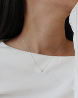 [White gold] Basic Cubic Necklace (L)