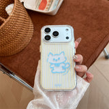 Minimal Animal Stripe Clear Soft iPhone Case (iPhone 13–17 Series)