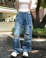Nippen Damaged Wide Denim Pants