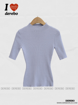 half-turtleneck slim line knitwear T-shirt